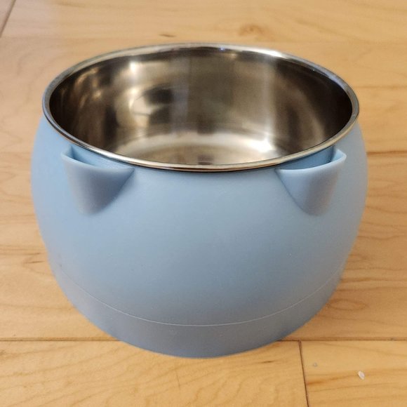 Cat Kitty Medium size Feeding Bowl Blue 2 pieces USED - Picture 2 of 9
